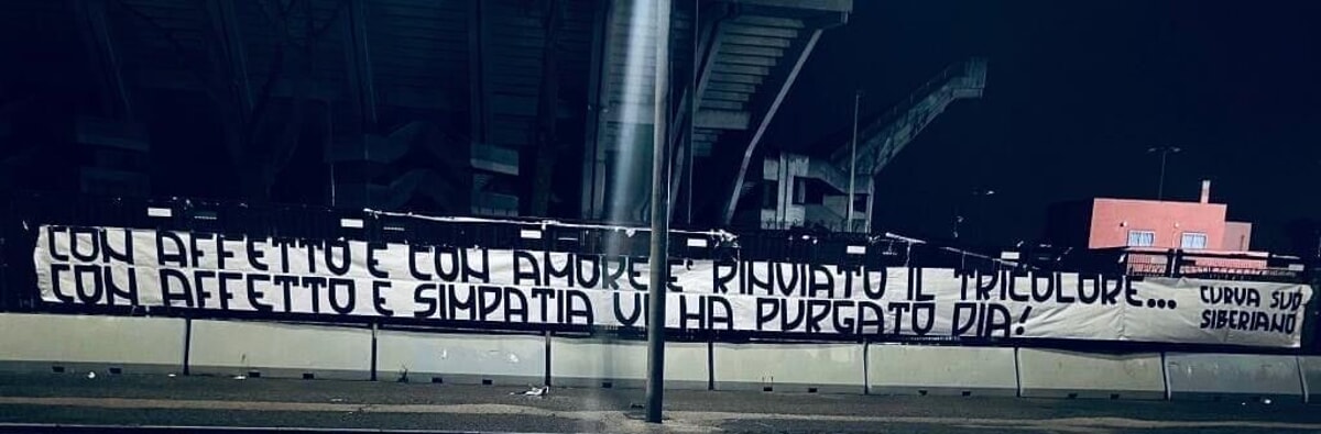 Effetto derby, striscione in città: la curva Sud Siberiano ricorda Dia con affetto e simpatia