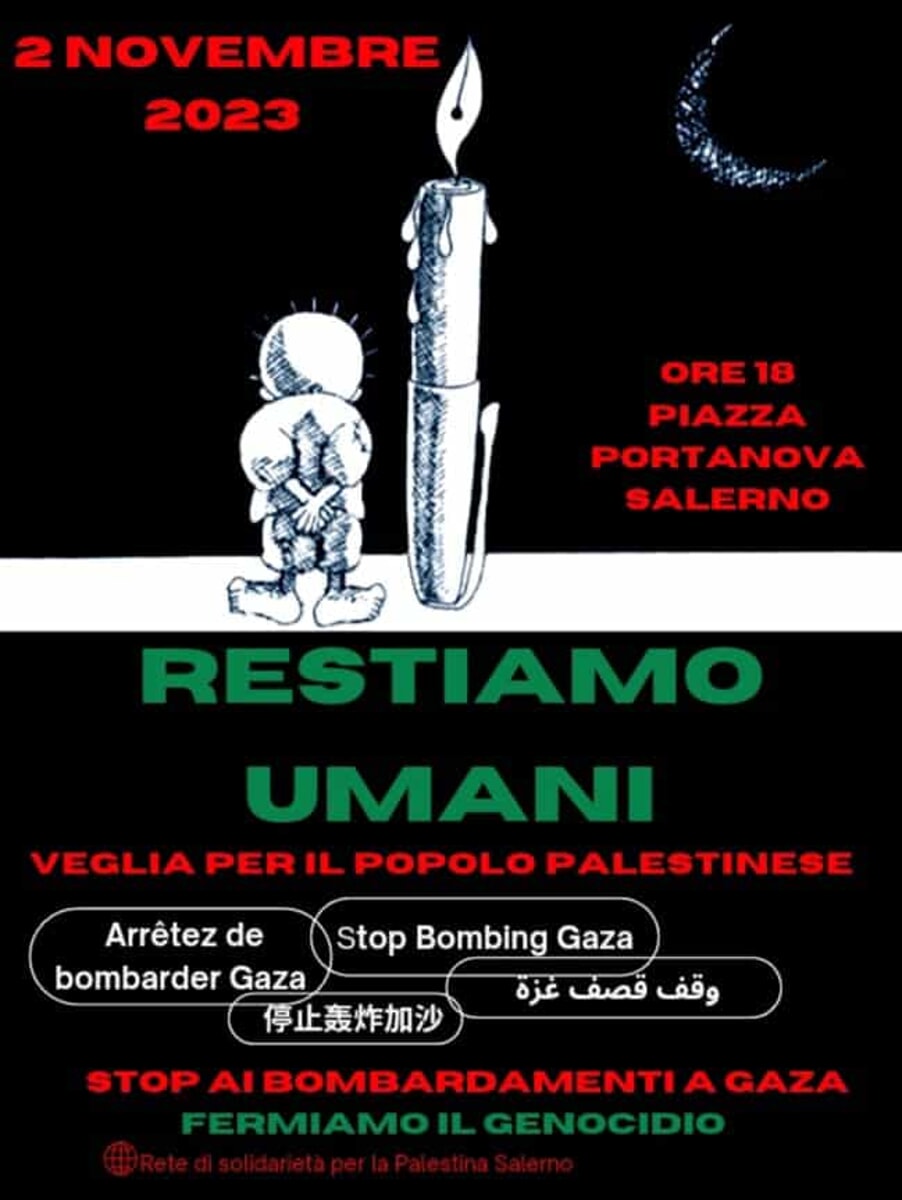 Veglia per Gaza in piazza Portanova: l’iniziativa per dire stop al genocidio